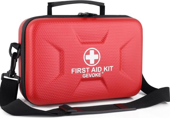 Gevoke 410-Piece Waterproof First Aid Kit (Red)