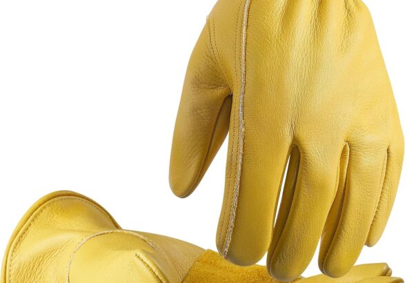 Cowhide Leather Work Gloves, Durable & Resistant